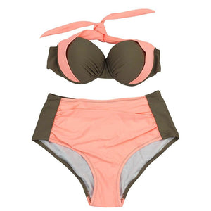 Biquíni Cintura Alta Top Cropped Plus Size