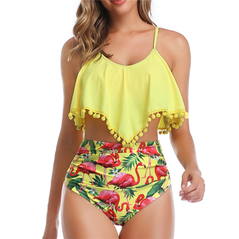Biquíni Cintura Alta Top Cropped Estampado