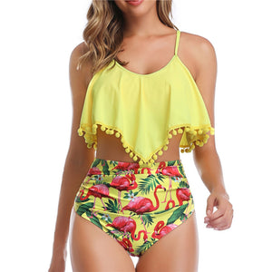 Biquíni Cintura Alta Top Cropped Estampado