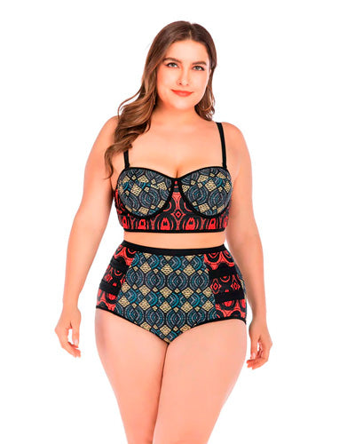 Biquíni Top Cropped Plus Size Cintura Alta