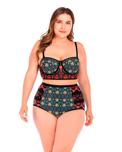 Biquíni Top Cropped Plus Size Cintura Alta